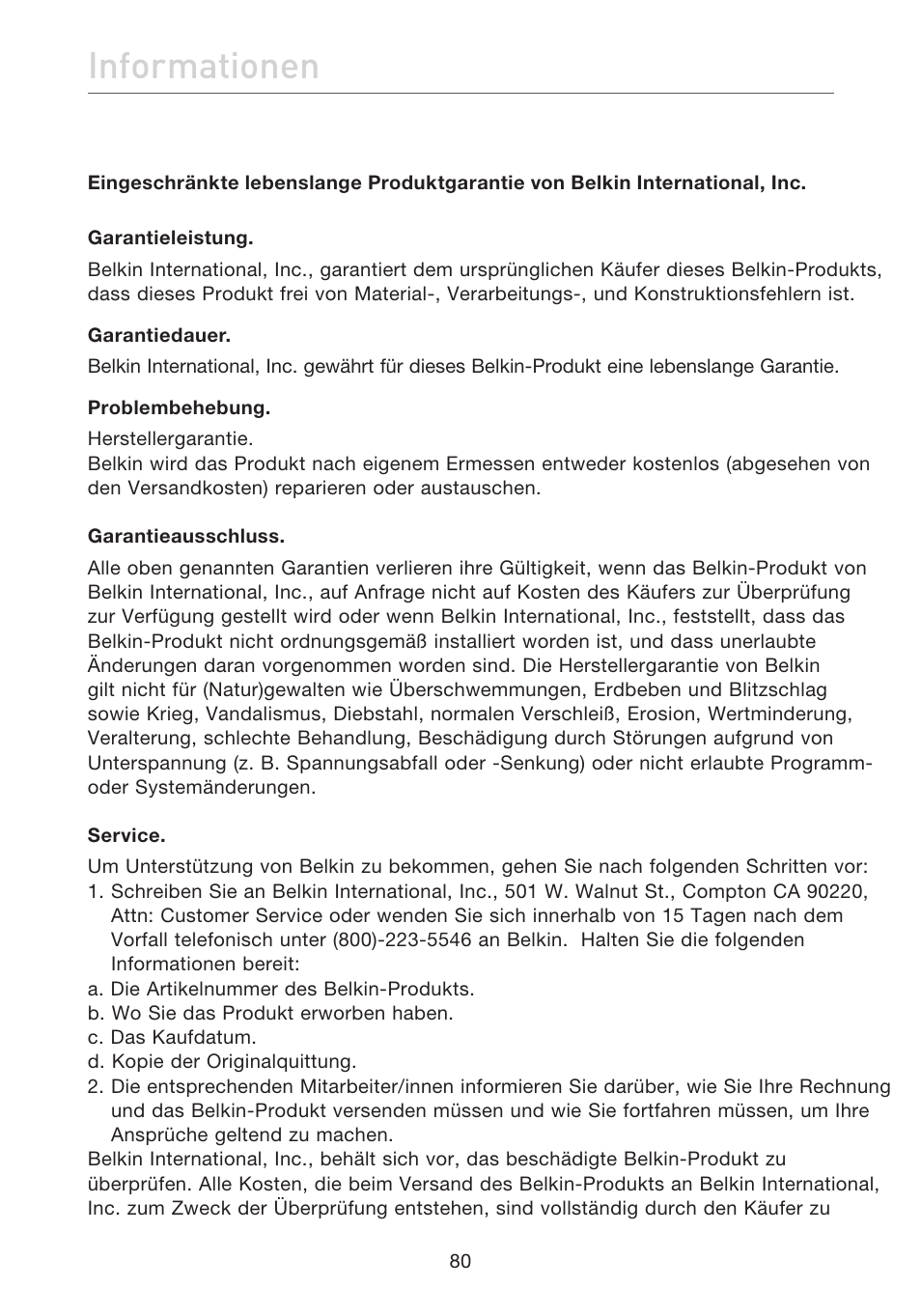 Informationen | Belkin F5D7632EA4A User Manual | Page 250 / 504
