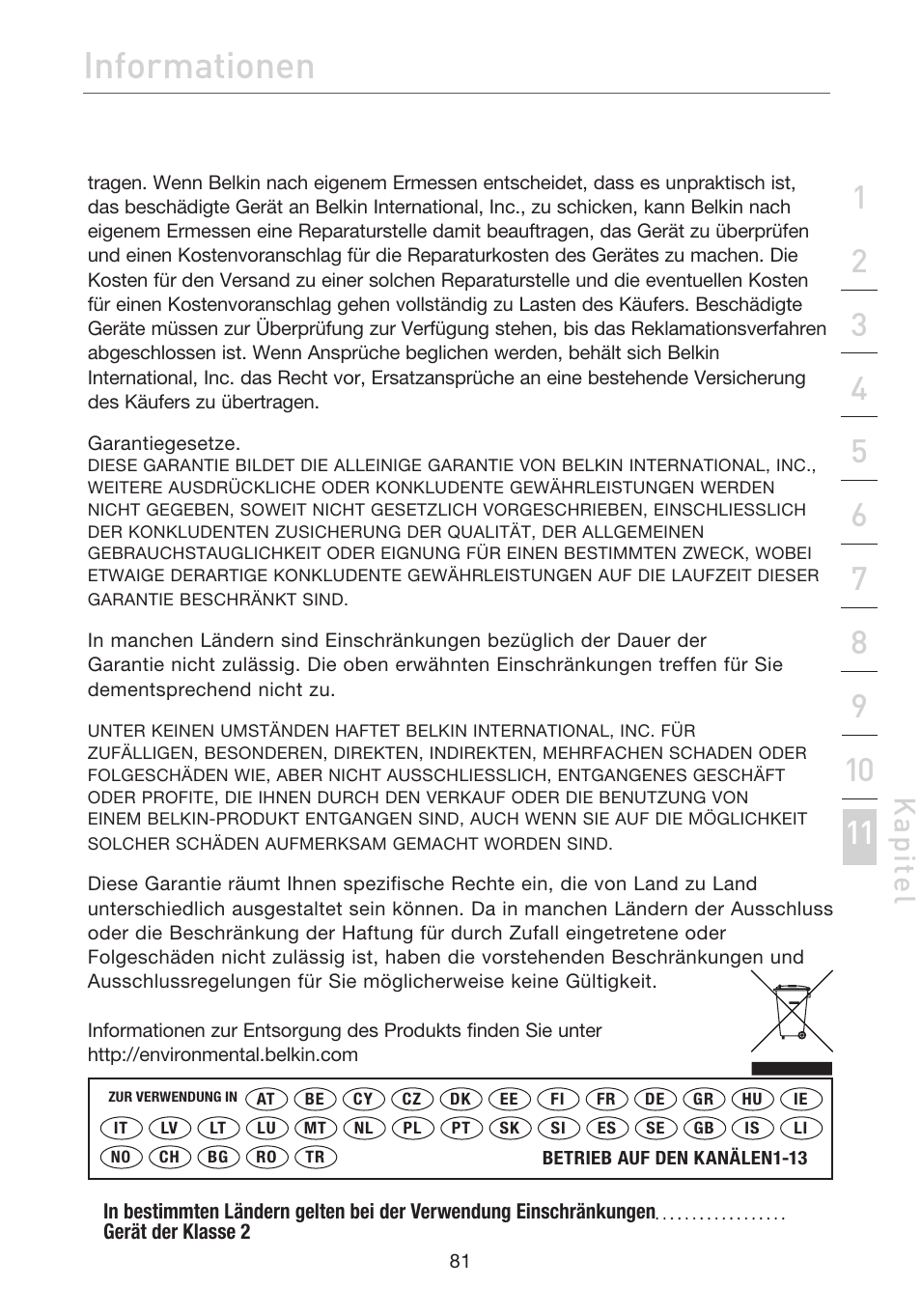 Informationen, Kap ite l | Belkin F5D7632EA4A User Manual | Page 251 / 504