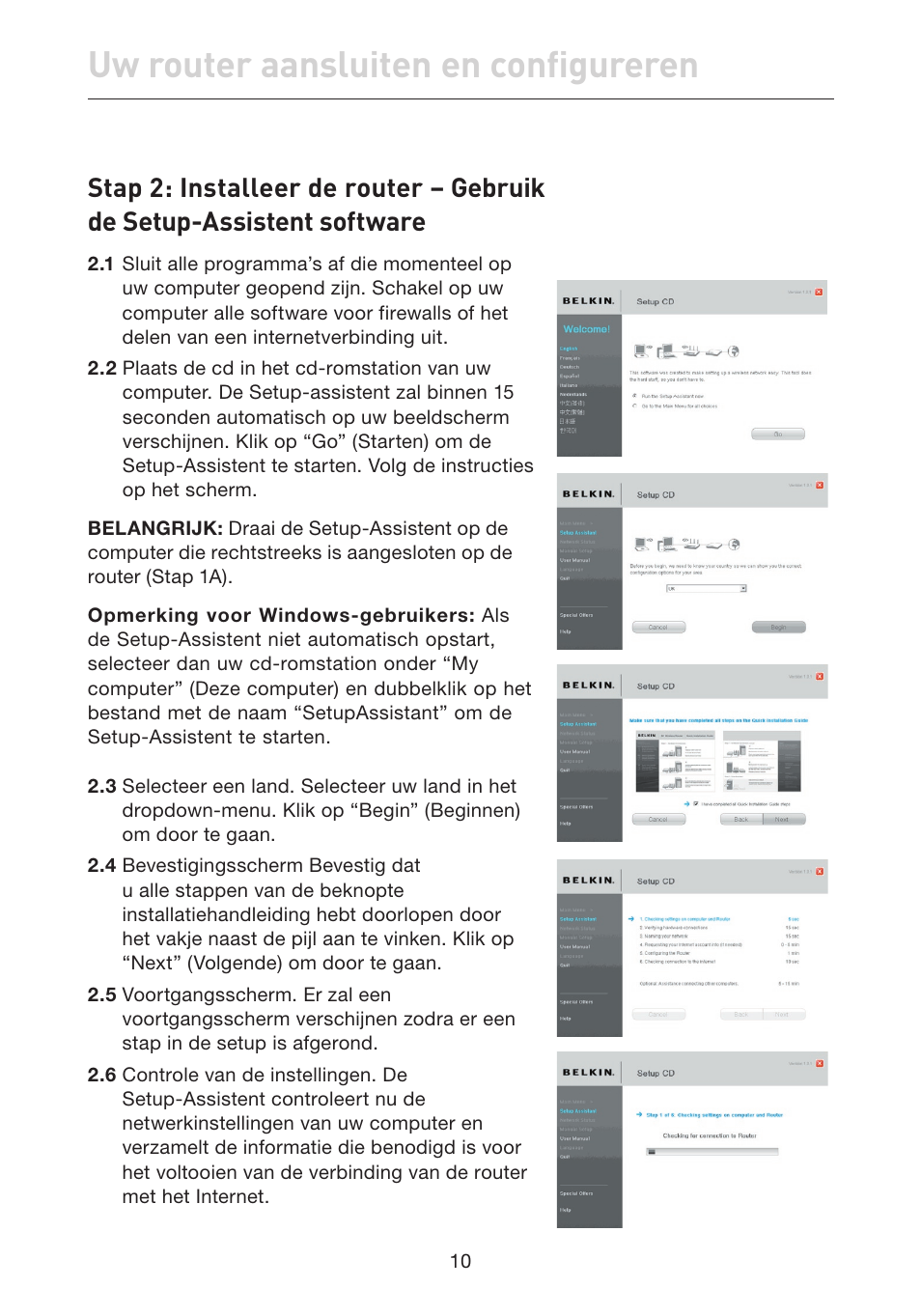 Uw router aansluiten en configureren | Belkin F5D7632EA4A User Manual | Page 264 / 504