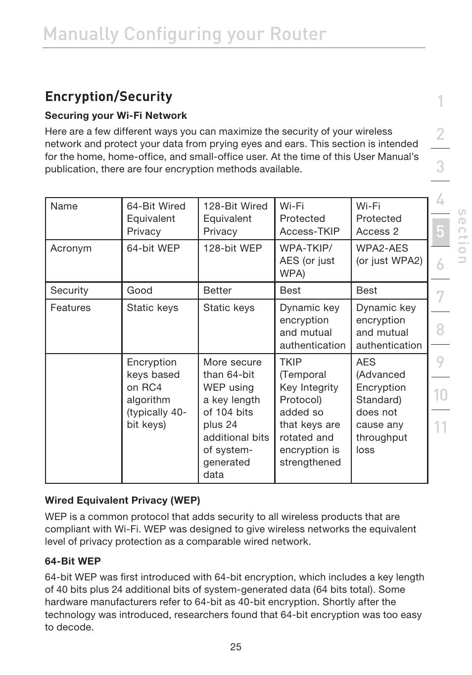 Manually configuring your router, Se ct io n | Belkin F5D7632EA4A User Manual | Page 27 / 504
