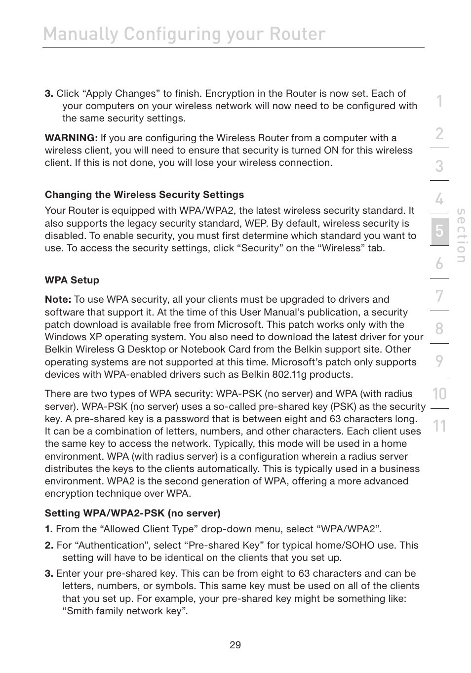 Manually configuring your router | Belkin F5D7632EA4A User Manual | Page 31 / 504