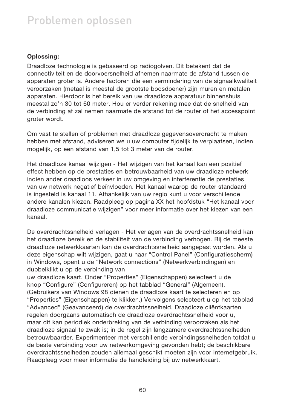Problemen oplossen | Belkin F5D7632EA4A User Manual | Page 314 / 504