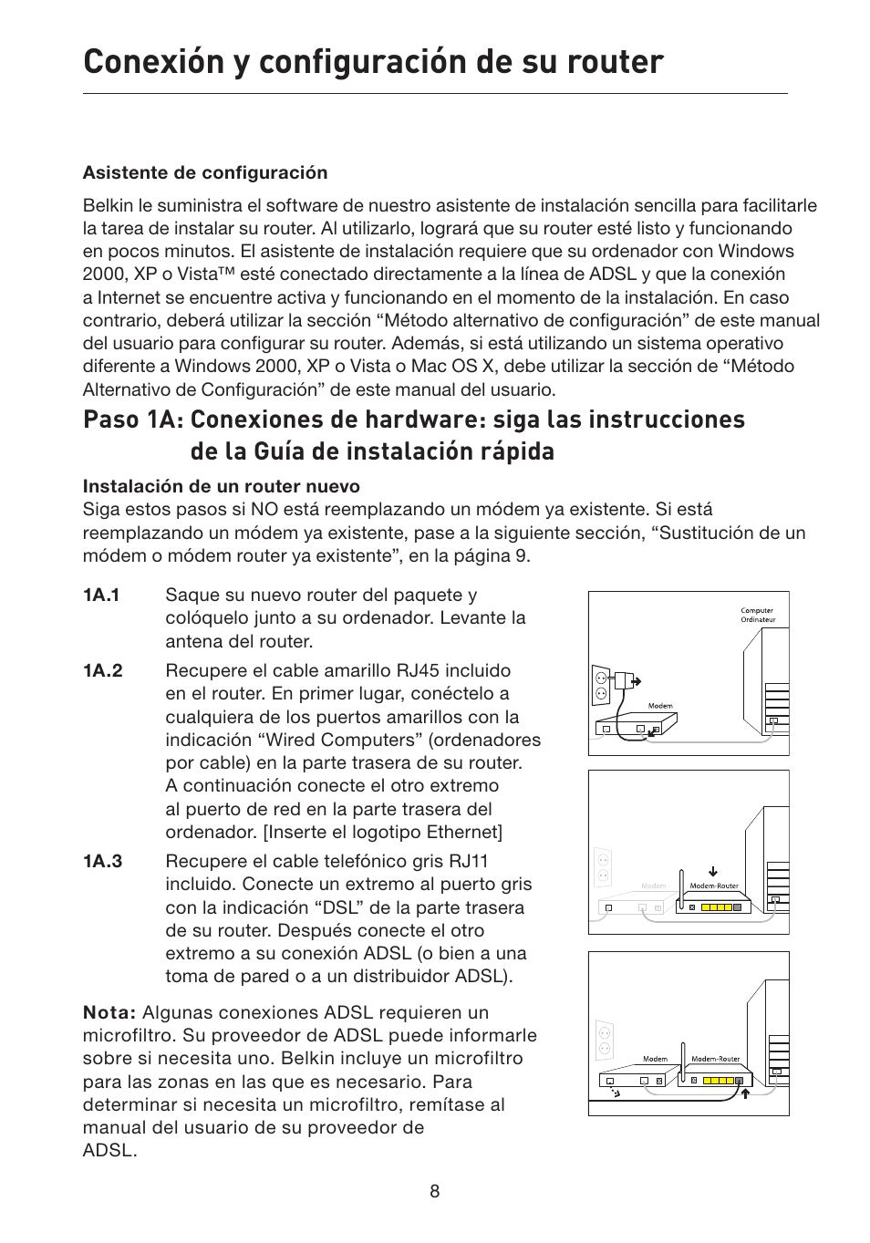 Conexión y configuración de su router | Belkin F5D7632EA4A User Manual | Page 346 / 504