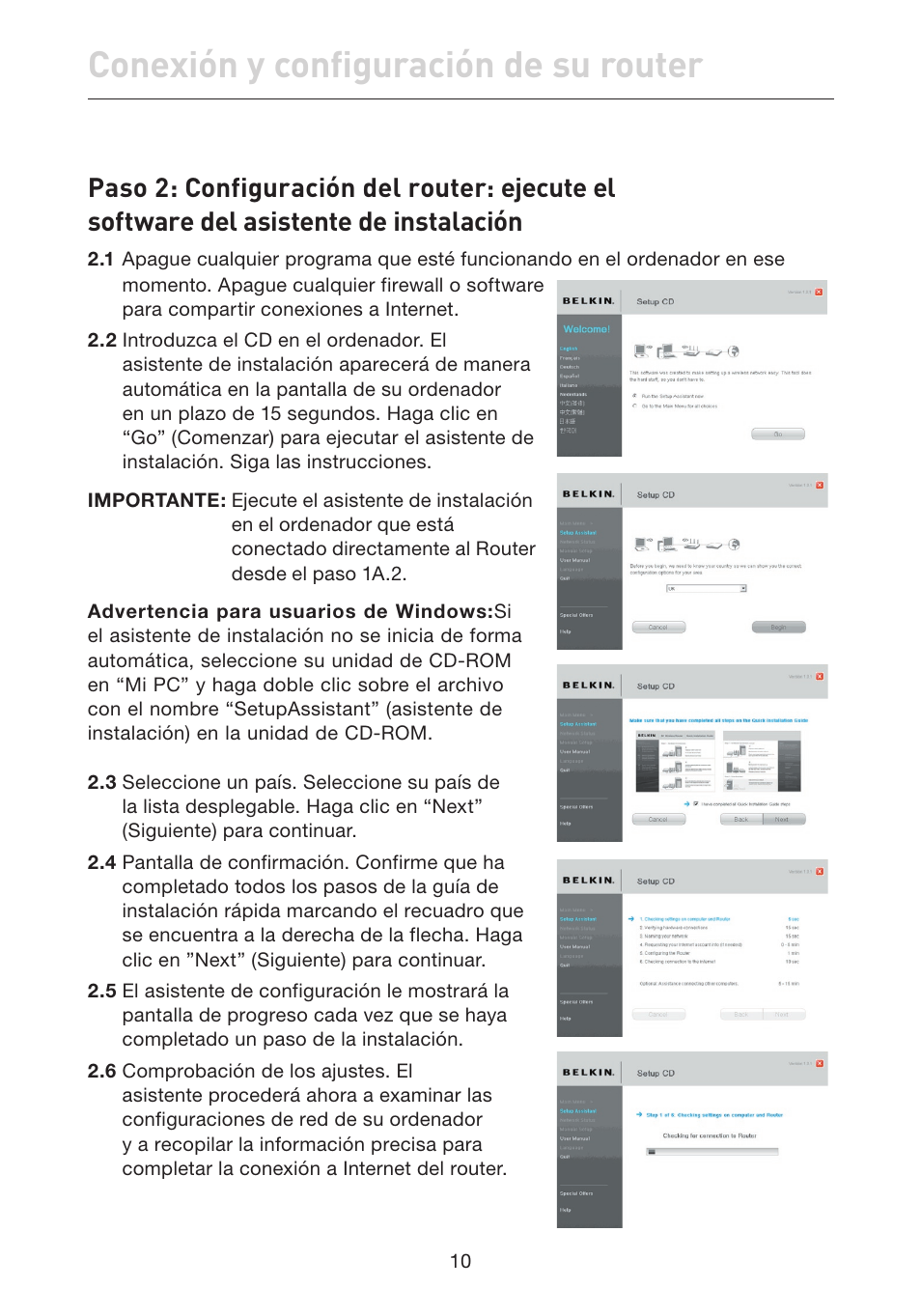 Conexión y configuración de su router | Belkin F5D7632EA4A User Manual | Page 348 / 504