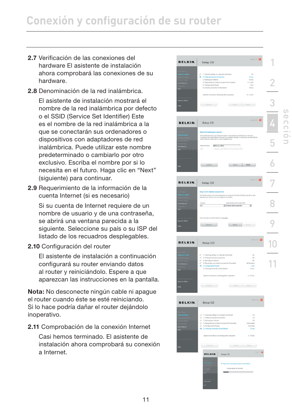 Conexión y configuración de su router | Belkin F5D7632EA4A User Manual | Page 349 / 504