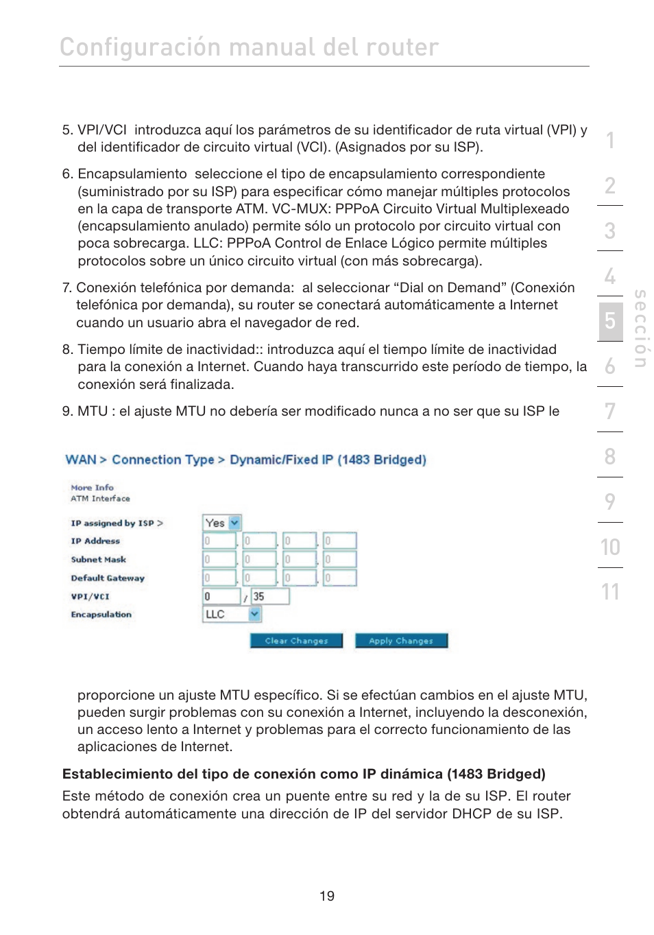 Configuración manual del router | Belkin F5D7632EA4A User Manual | Page 357 / 504