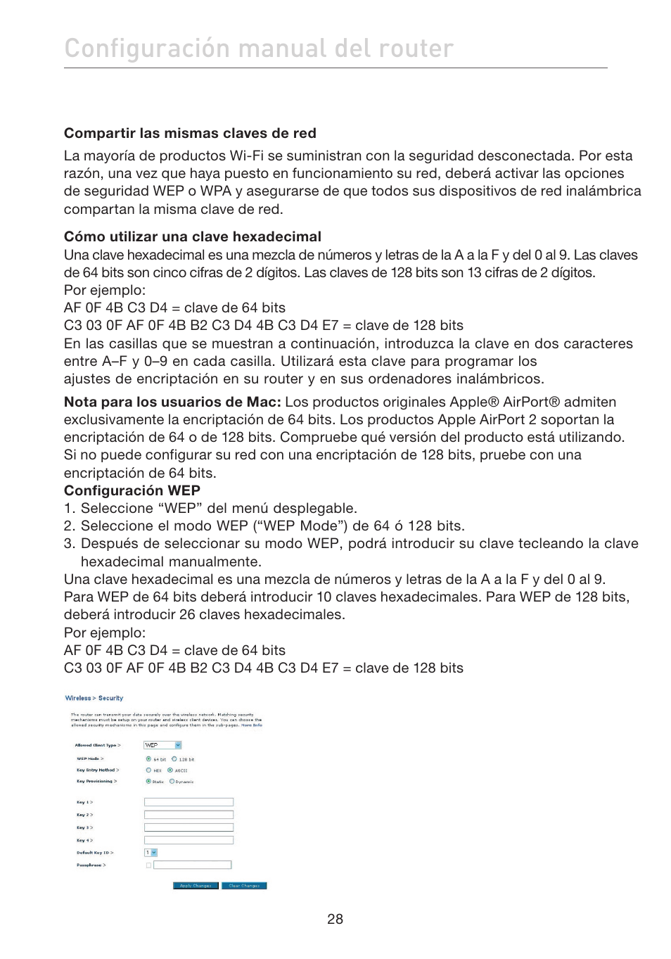 Configuración manual del router | Belkin F5D7632EA4A User Manual | Page 366 / 504