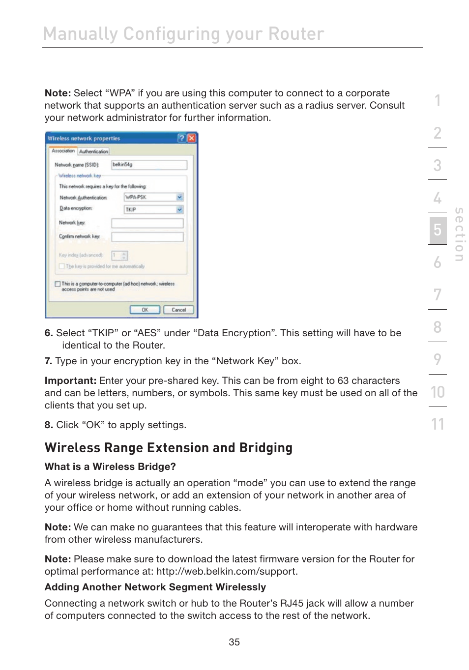 Manually configuring your router | Belkin F5D7632EA4A User Manual | Page 37 / 504