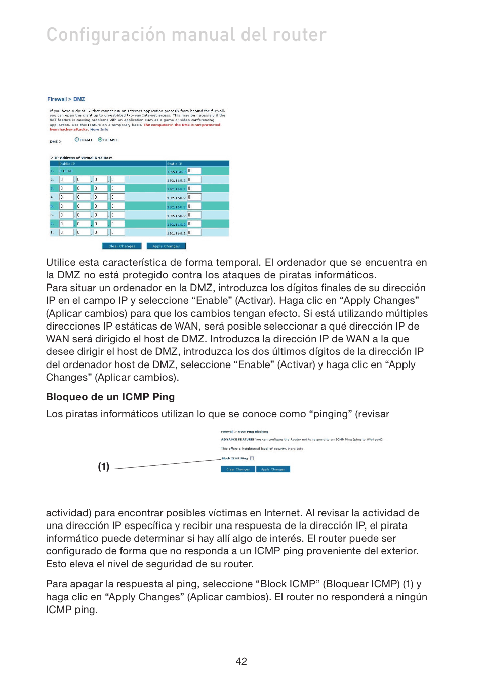 Configuración manual del router | Belkin F5D7632EA4A User Manual | Page 380 / 504