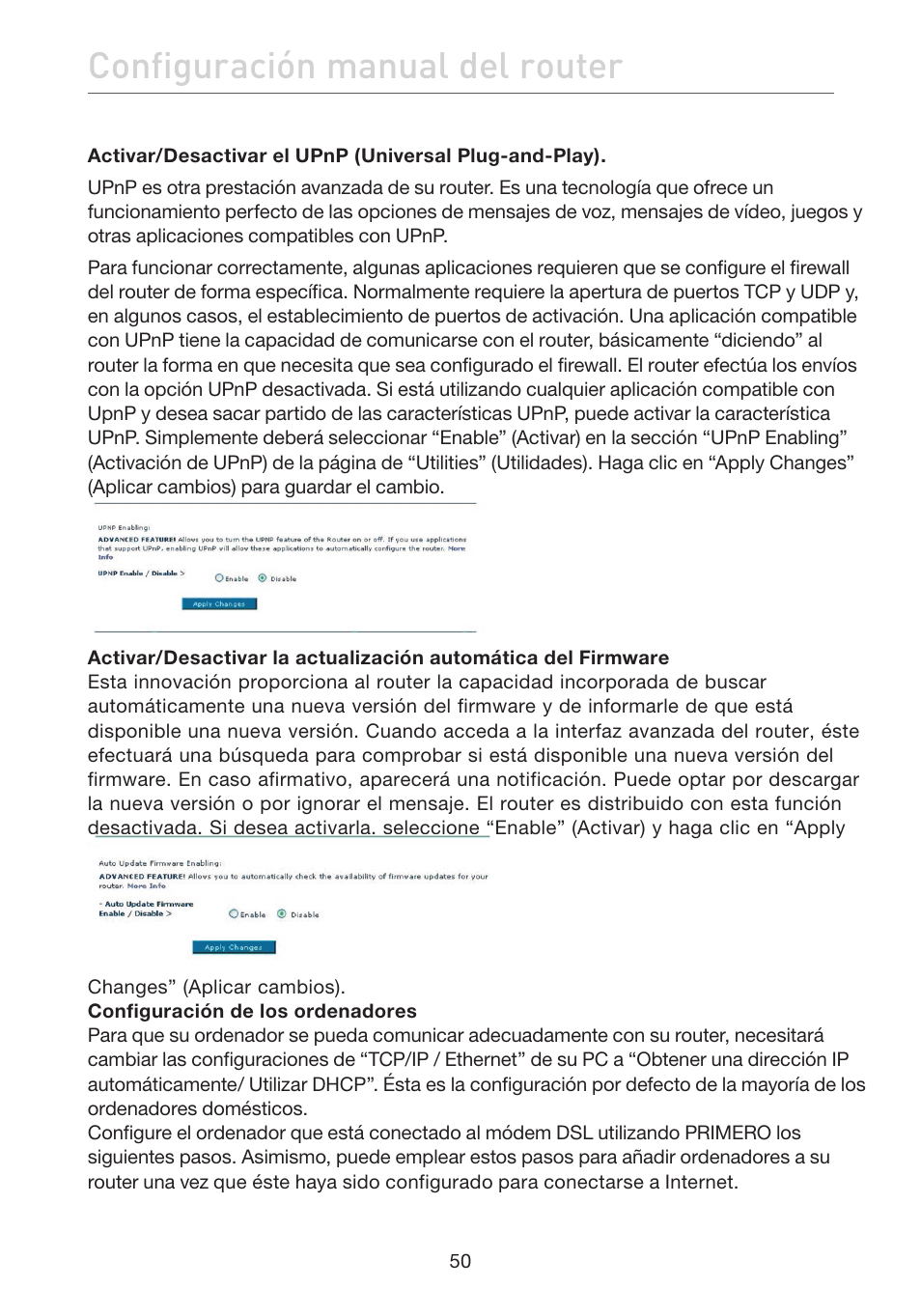 Configuración manual del router | Belkin F5D7632EA4A User Manual | Page 388 / 504