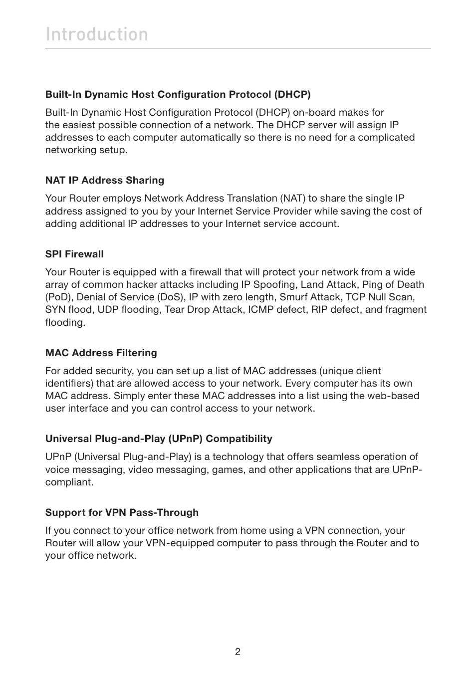 Introduction | Belkin F5D7632EA4A User Manual | Page 4 / 504