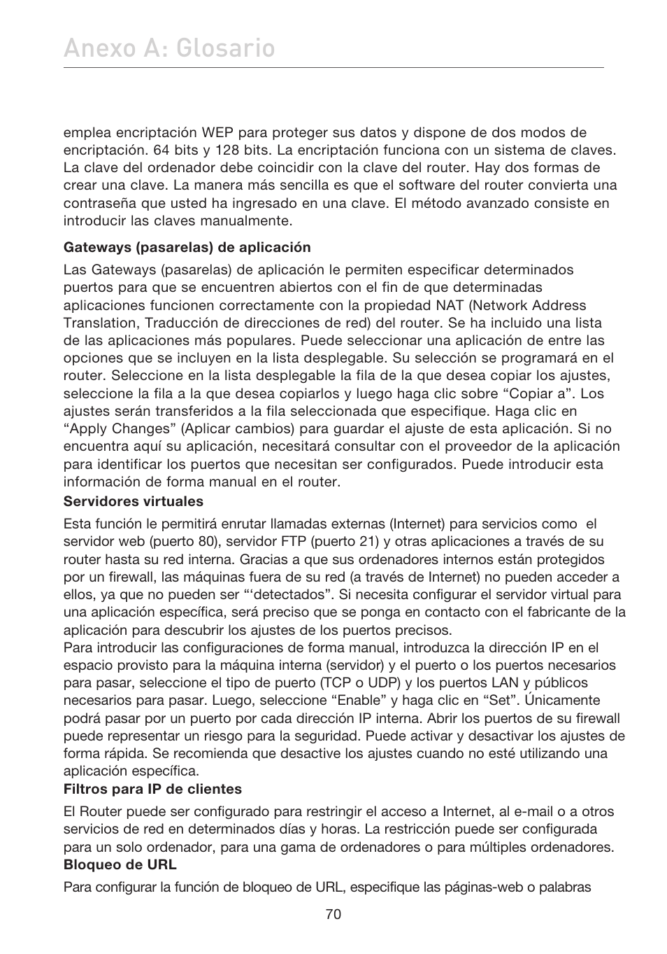 Anexo a: glosario | Belkin F5D7632EA4A User Manual | Page 408 / 504