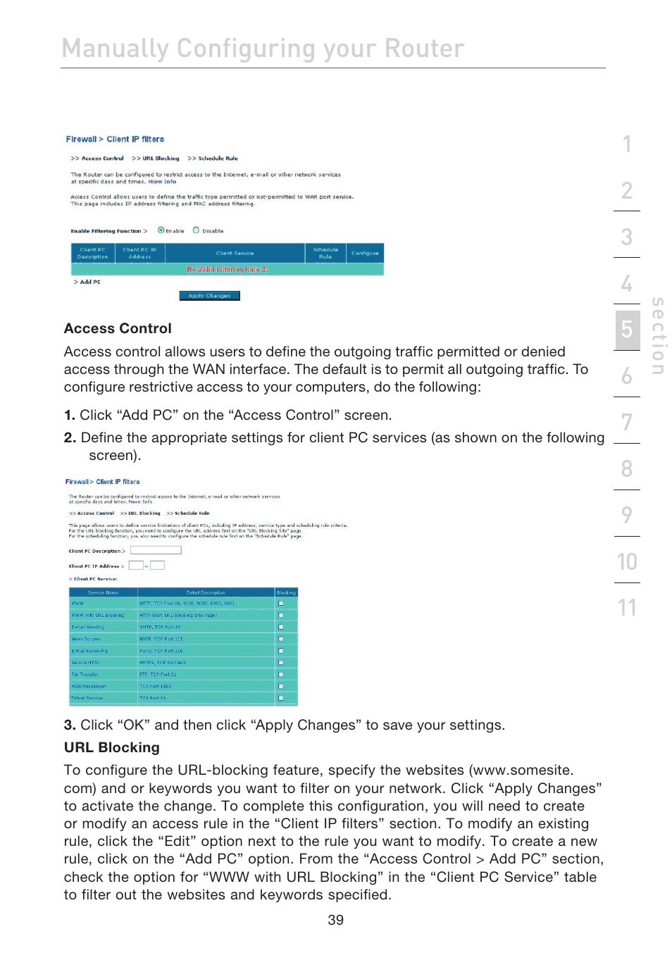 Manually configuring your router | Belkin F5D7632EA4A User Manual | Page 41 / 504