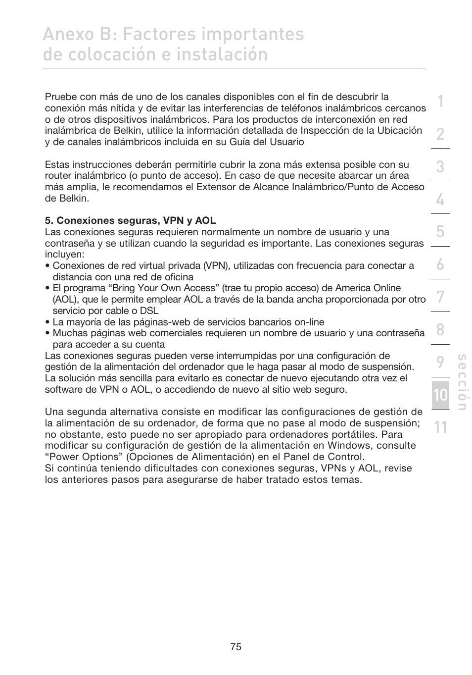 Se cc ió n | Belkin F5D7632EA4A User Manual | Page 413 / 504