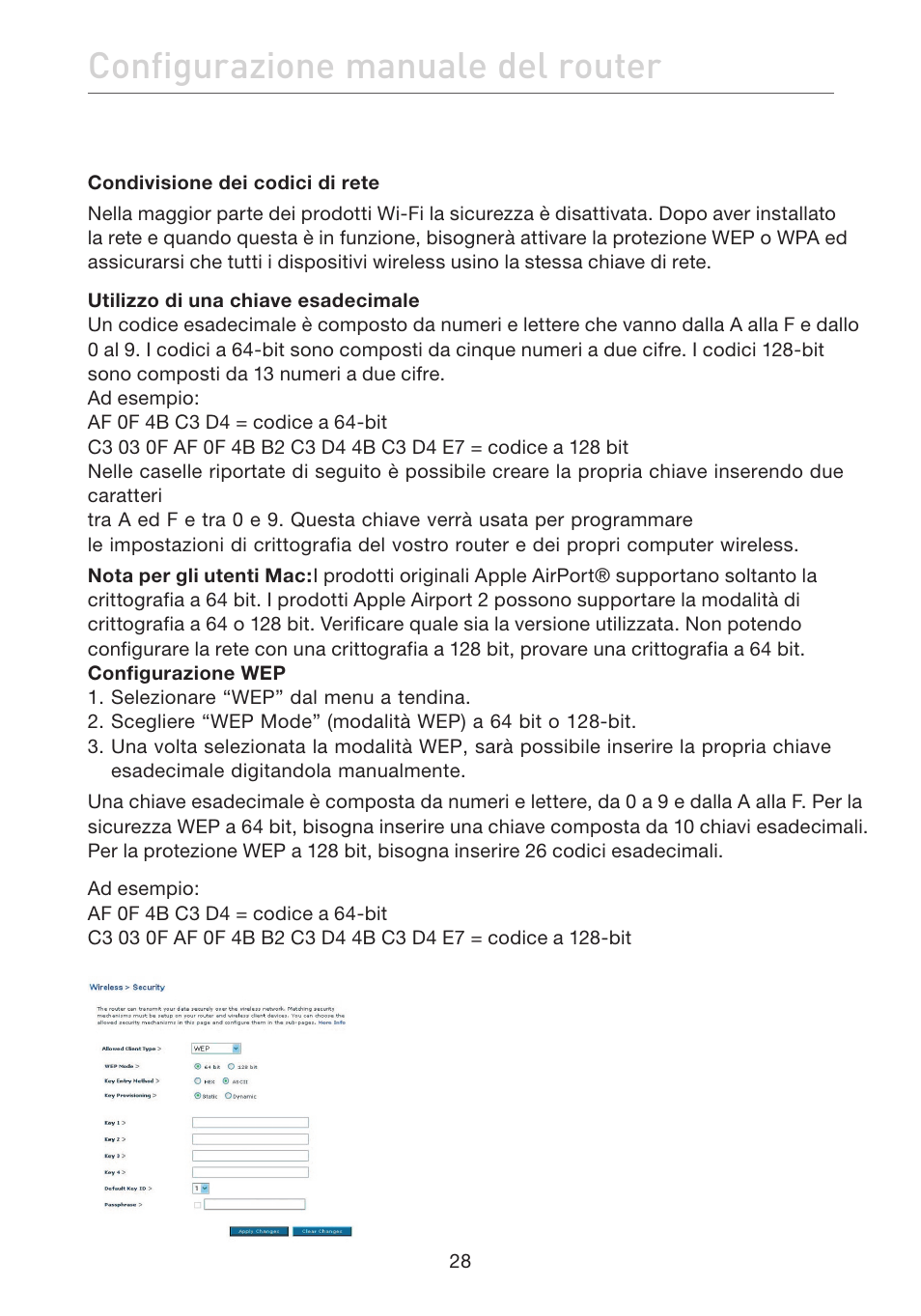 Configurazione manuale del router | Belkin F5D7632EA4A User Manual | Page 449 / 504