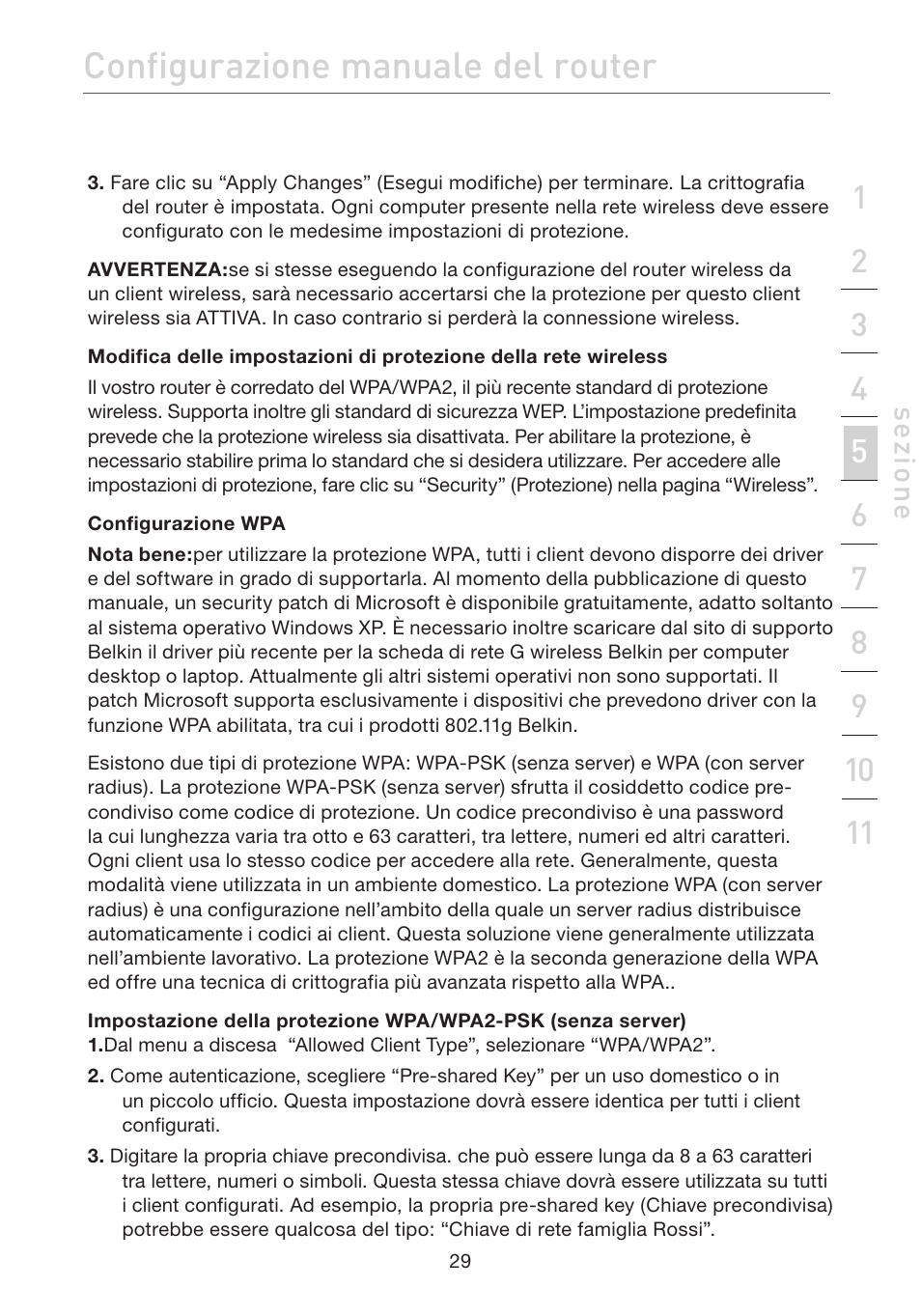 Configurazione manuale del router | Belkin F5D7632EA4A User Manual | Page 450 / 504