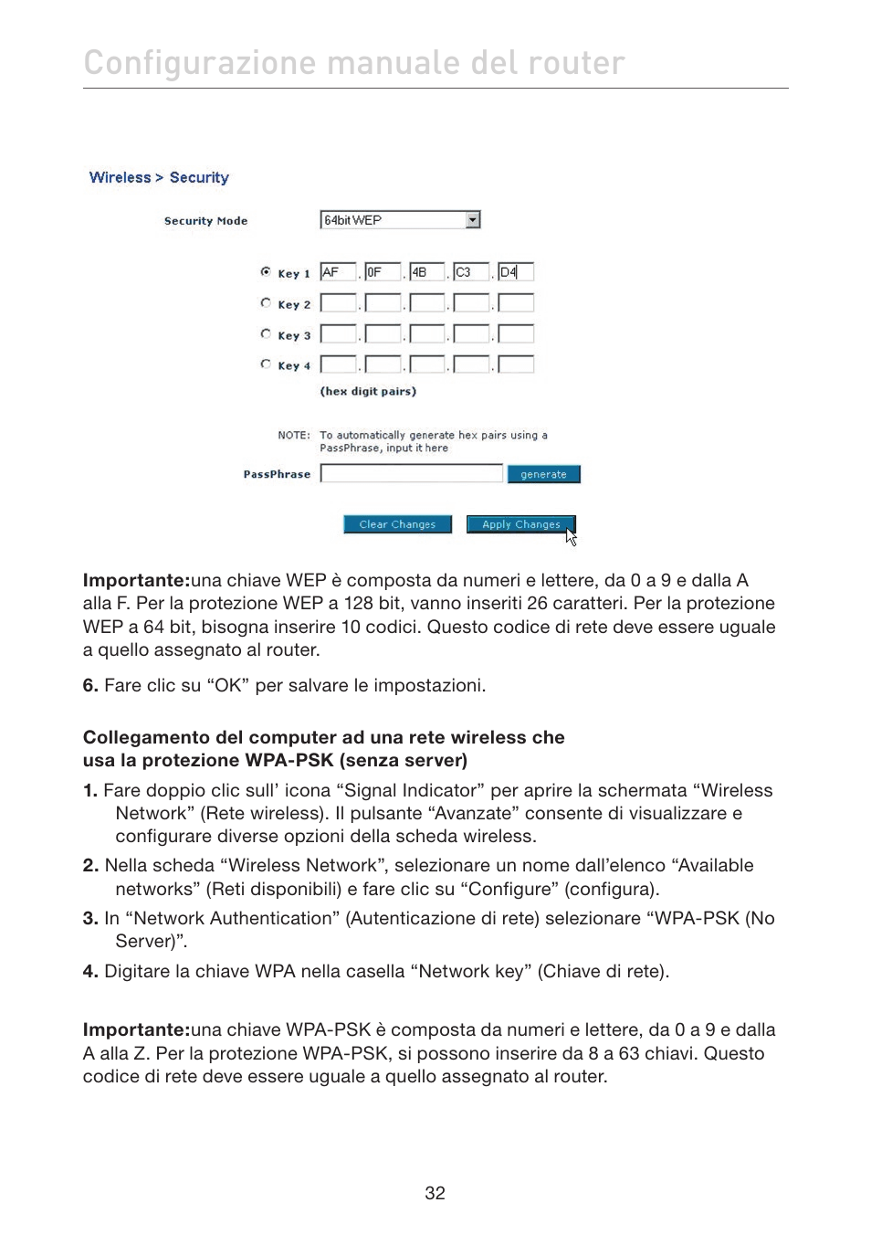 Configurazione manuale del router | Belkin F5D7632EA4A User Manual | Page 453 / 504
