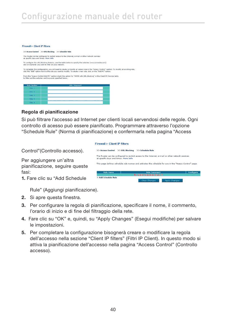 Configurazione manuale del router | Belkin F5D7632EA4A User Manual | Page 461 / 504