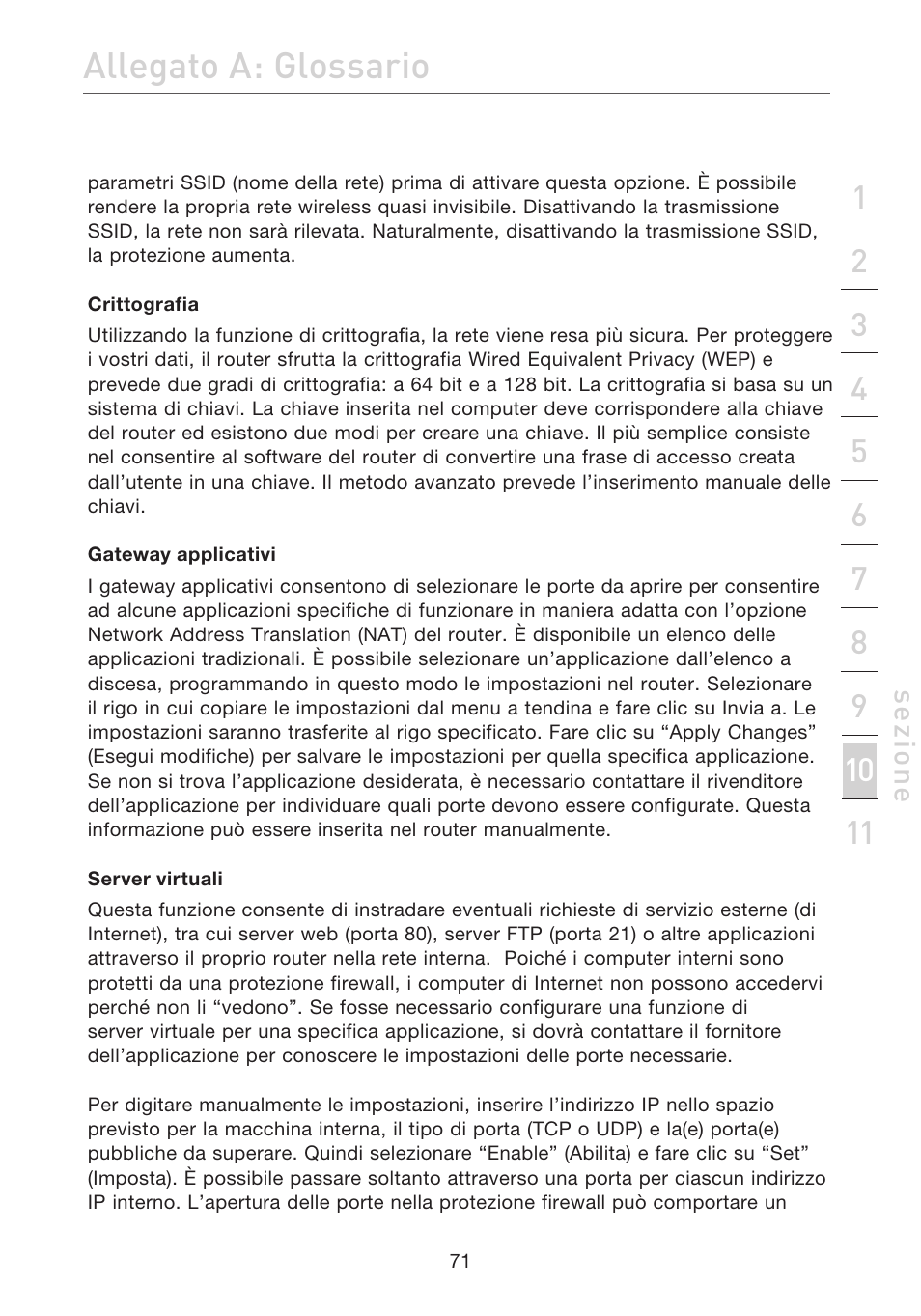 Allegato a: glossario | Belkin F5D7632EA4A User Manual | Page 492 / 504