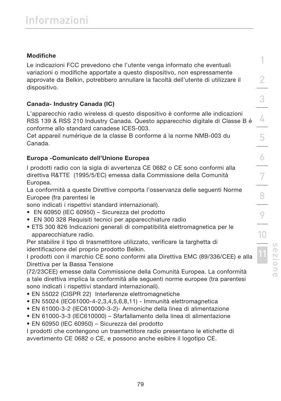 Informazioni | Belkin F5D7632EA4A User Manual | Page 500 / 504