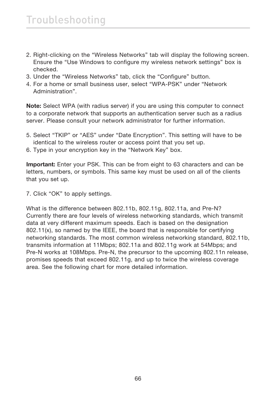 Troubleshooting | Belkin F5D7632EA4A User Manual | Page 68 / 504