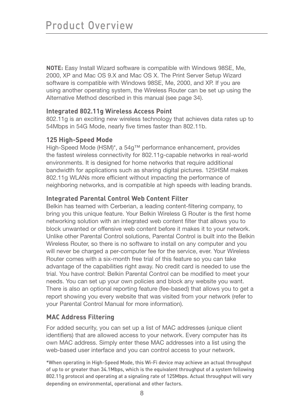 Product overview knowing your router | Belkin F5D7231-4P User Manual | Page 10 / 146