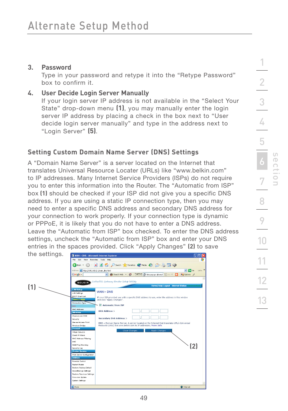 Alternate setup method | Belkin F5D7231-4P User Manual | Page 51 / 146