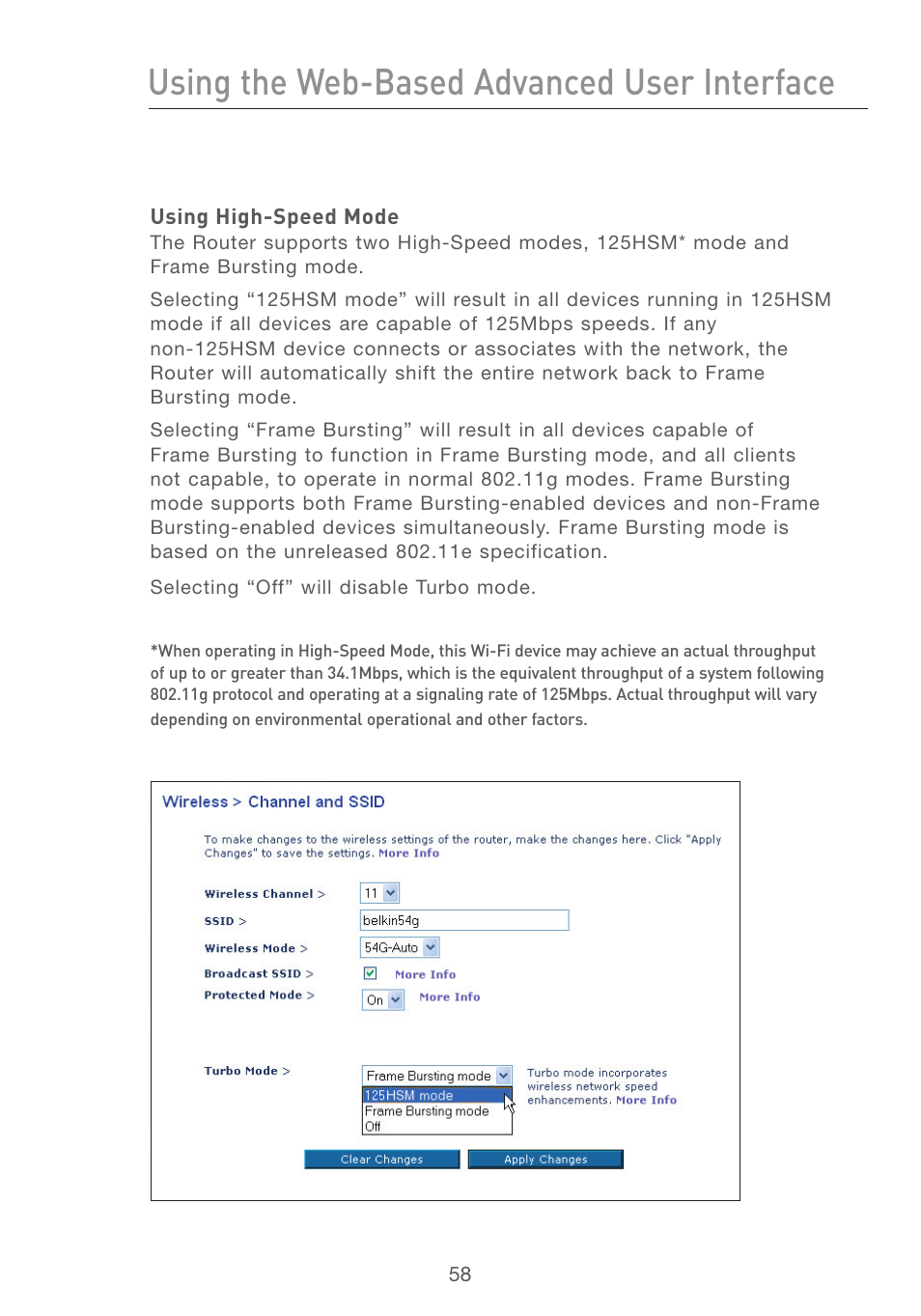Using the web-based advanced user interface | Belkin F5D7231-4P User Manual | Page 60 / 146