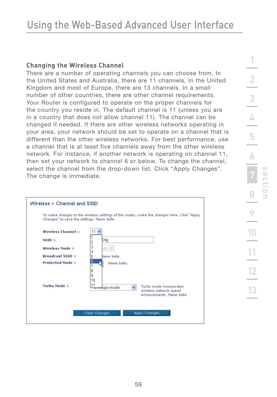 Using the web-based advanced user interface | Belkin F5D7231-4P User Manual | Page 61 / 146