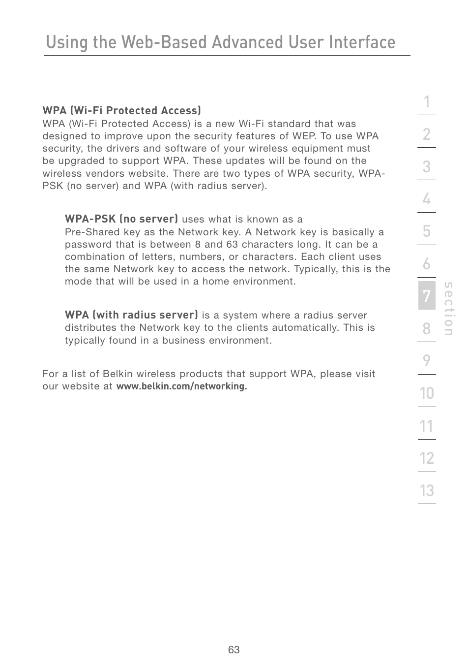 Using the web-based advanced user interface | Belkin F5D7231-4P User Manual | Page 65 / 146