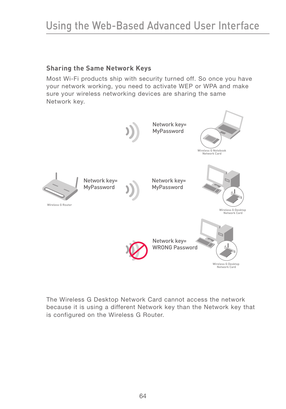 Using the web-based advanced user interface, Se ct io n | Belkin F5D7231-4P User Manual | Page 66 / 146