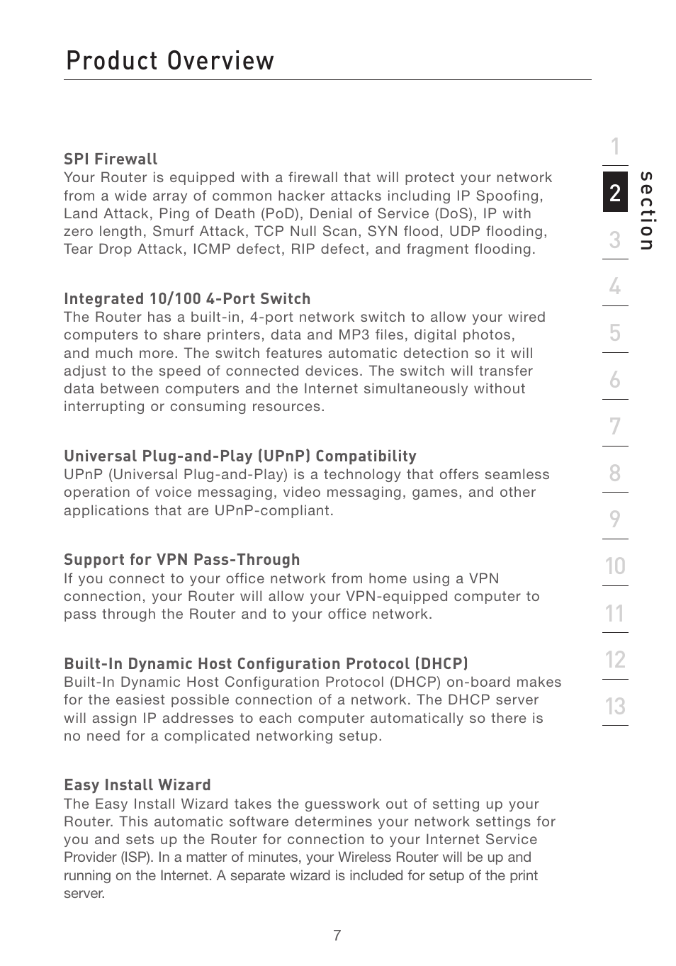 Product overview | Belkin F5D7231-4P User Manual | Page 9 / 146