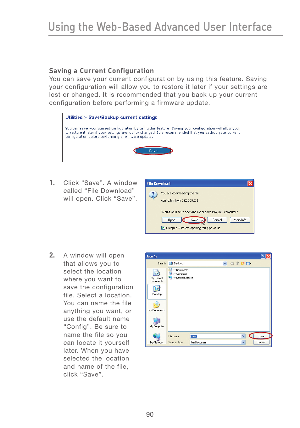 Using the web-based advanced user interface | Belkin F5D7231-4P User Manual | Page 92 / 146