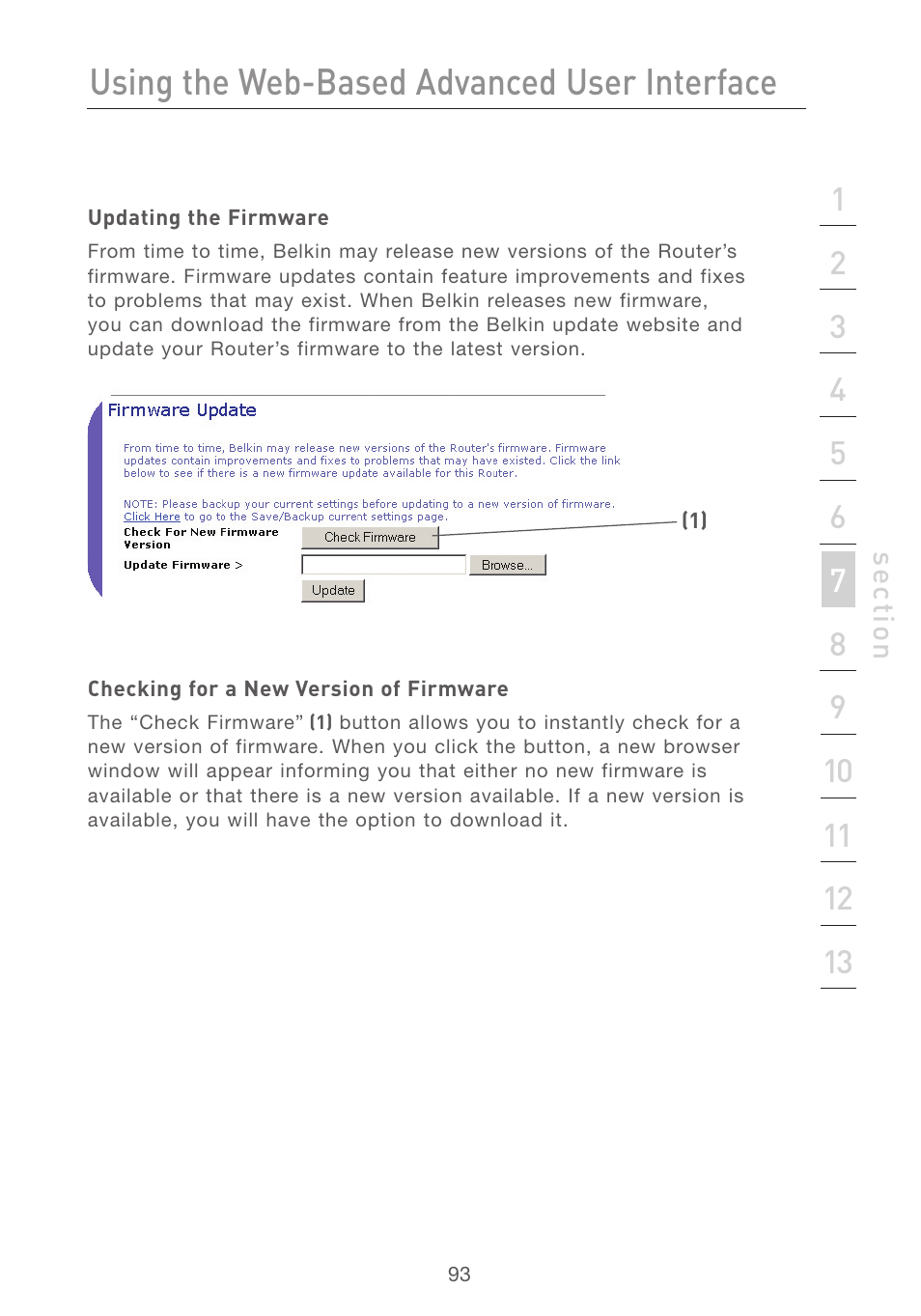Using the web-based advanced user interface | Belkin F5D7231-4P User Manual | Page 95 / 146