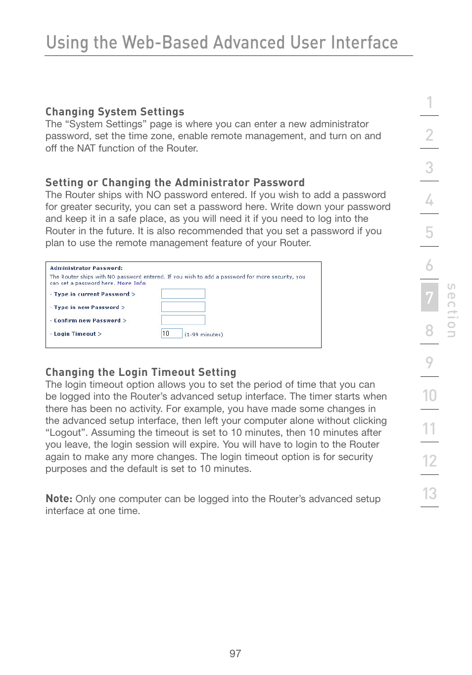 Using the web-based advanced user interface | Belkin F5D7231-4P User Manual | Page 99 / 146