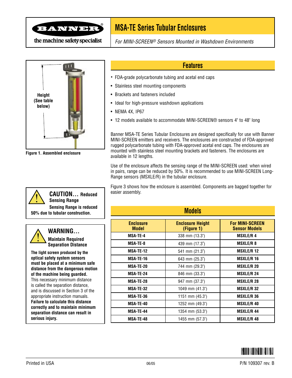 Banner Enclosures User Manual | 4 pages