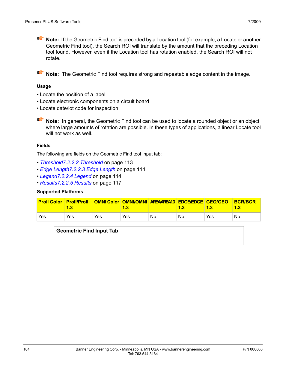 Banner PresencePLUS P4 GEO 1.3 Series User Manual | Page 104 / 256