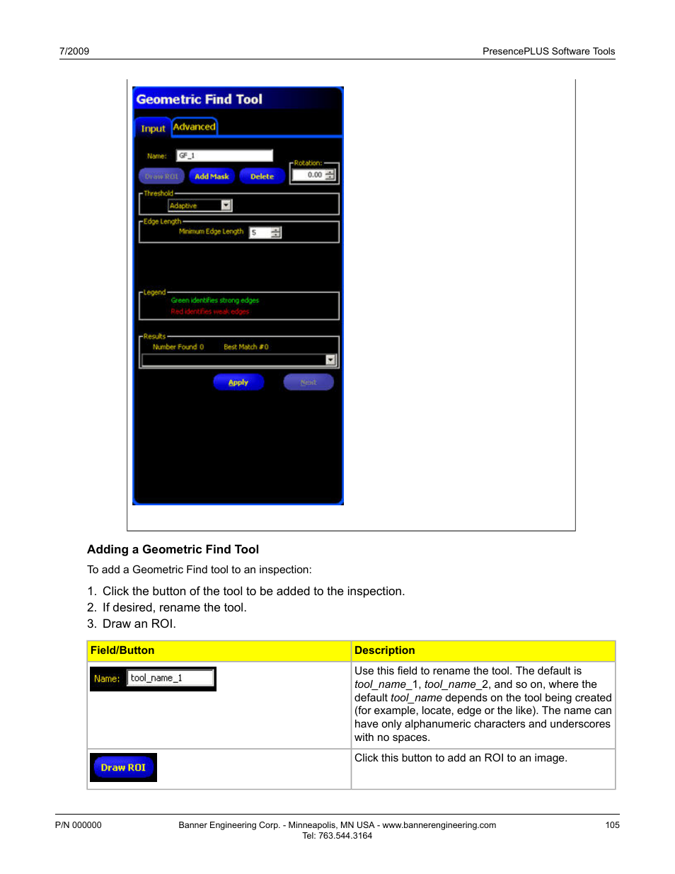 Adding a geometric find tool | Banner PresencePLUS P4 GEO 1.3 Series User Manual | Page 105 / 256