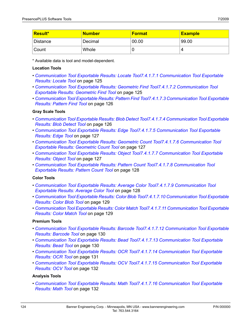 Banner PresencePLUS P4 GEO 1.3 Series User Manual | Page 124 / 256