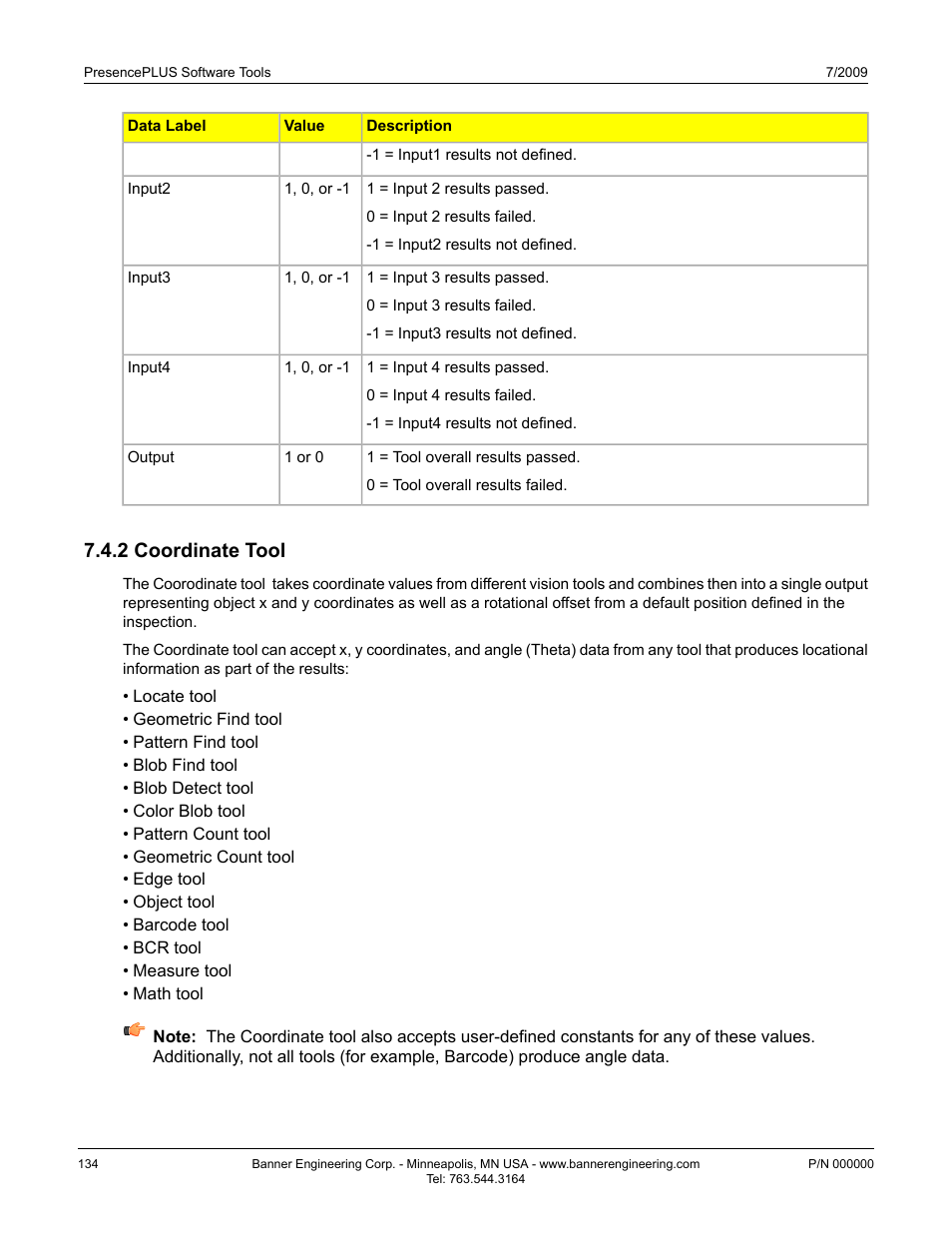 2 coordinate tool | Banner PresencePLUS P4 GEO 1.3 Series User Manual | Page 134 / 256