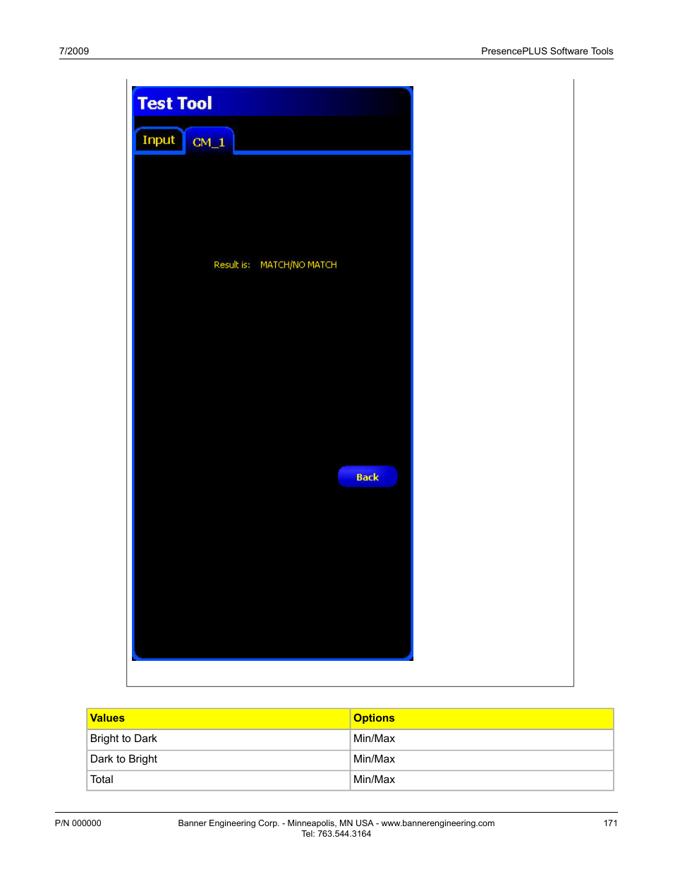 Test tool edge tab | Banner PresencePLUS P4 GEO 1.3 Series User Manual | Page 171 / 256