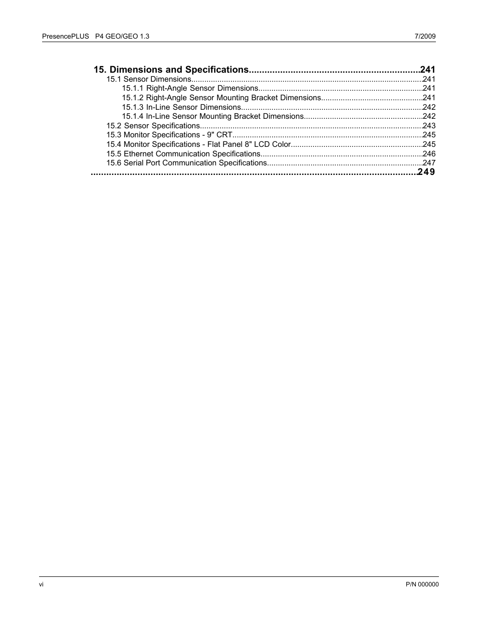 Dimensions and specifications | Banner PresencePLUS P4 GEO 1.3 Series User Manual | Page 6 / 256
