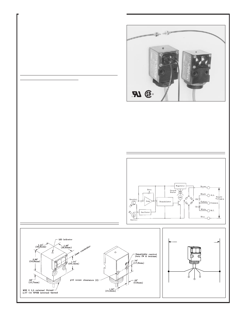 Valu-beam 915 series, Sensors with electromechanical relay output | Banner VALU-BEAM Series User Manual | Page 10 / 20