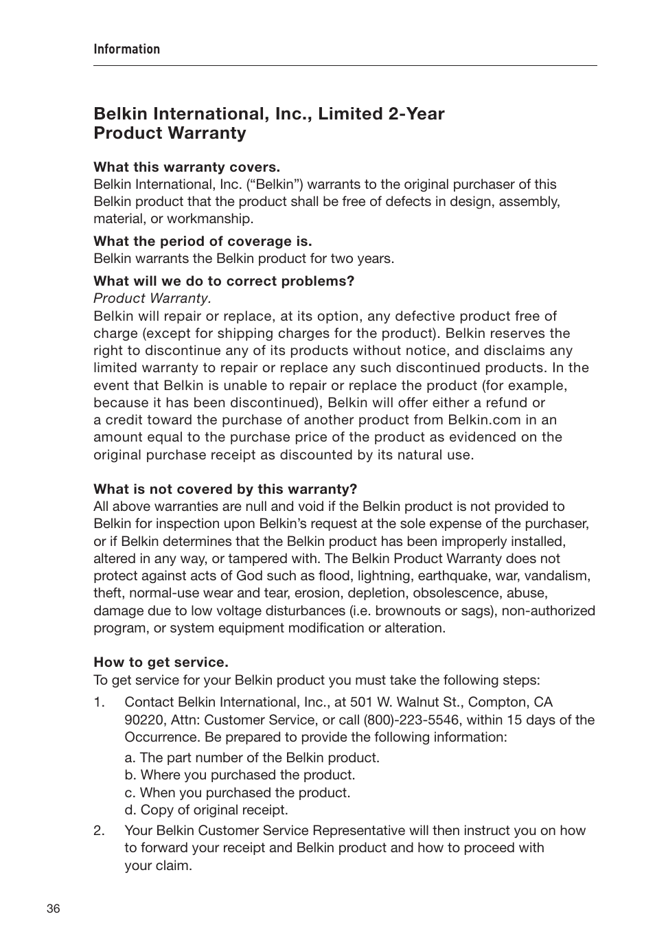 Belkin F1DC116C-US User Manual | Page 38 / 40