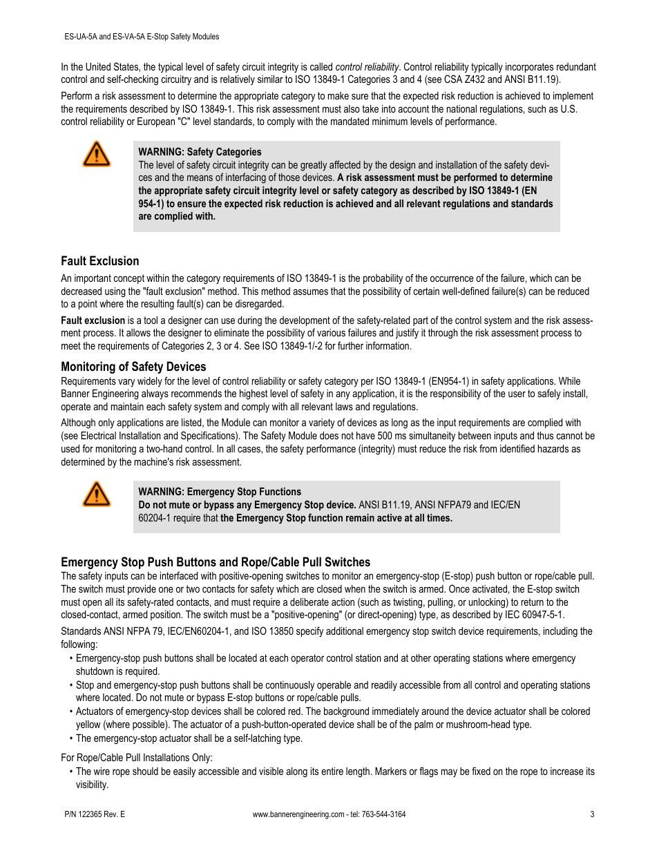 Banner ES-FA-6G Safety Module User Manual | Page 3 / 16