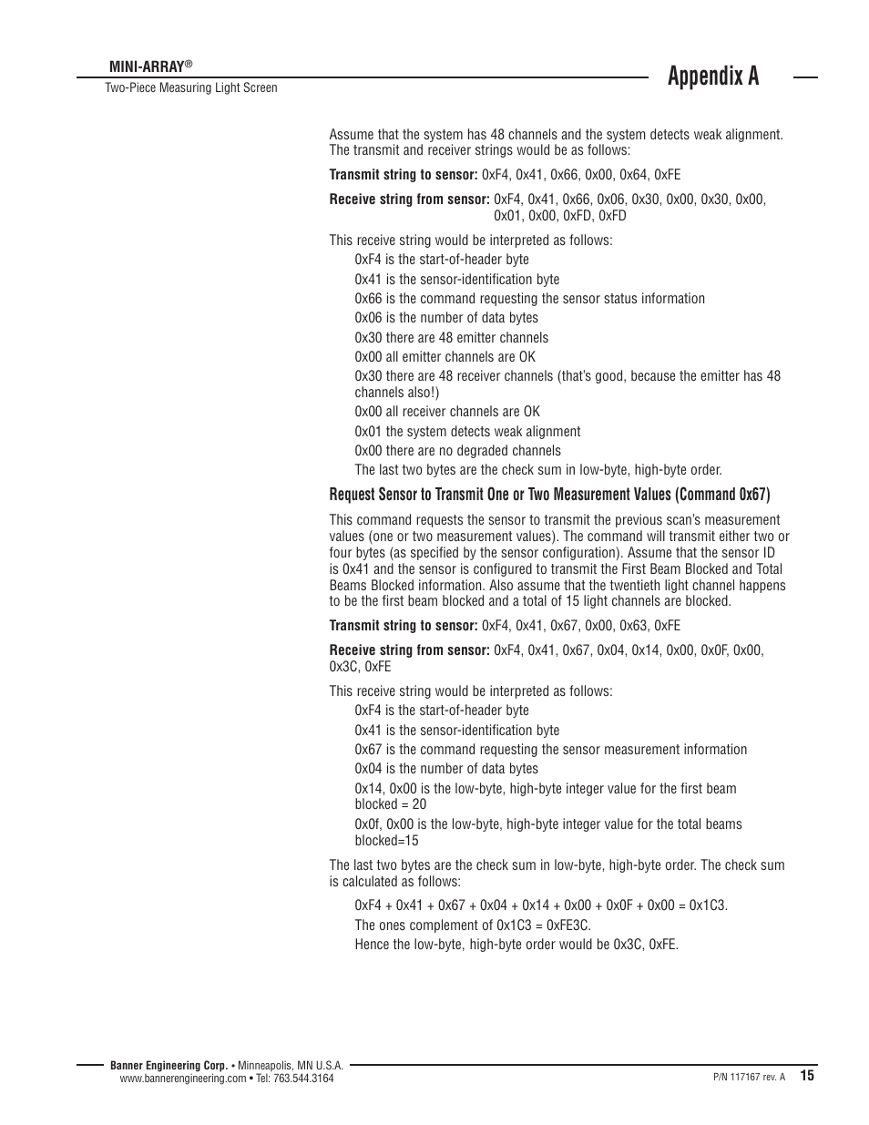 Appendix a | Banner A-GAGE MINI-ARRAY Series User Manual | Page 15 / 16