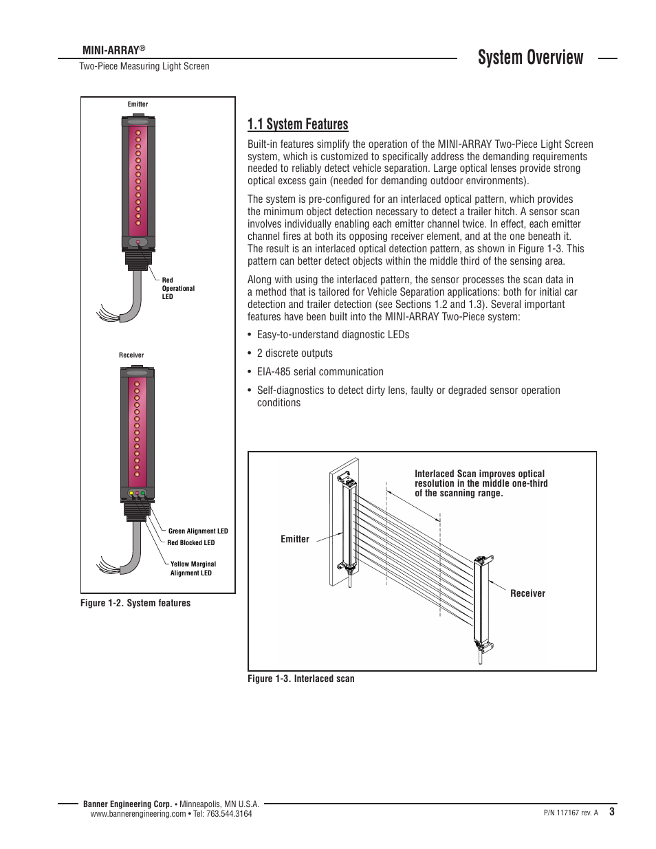 System overview, 1 system features | Banner A-GAGE MINI-ARRAY Series User Manual | Page 3 / 16