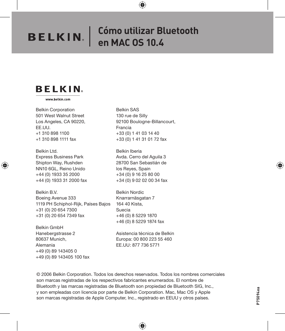 Belkin P75094EA User Manual | Page 40 / 48