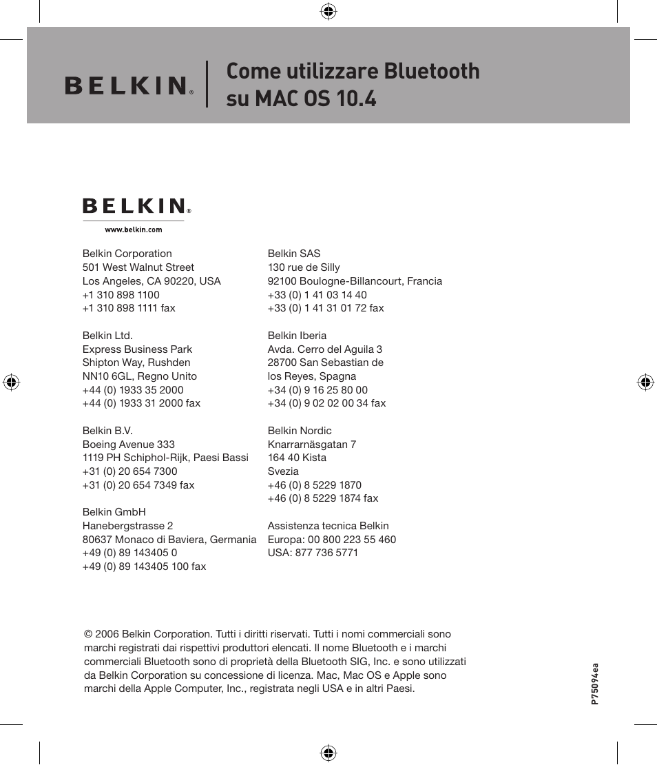 Belkin P75094EA User Manual | Page 48 / 48