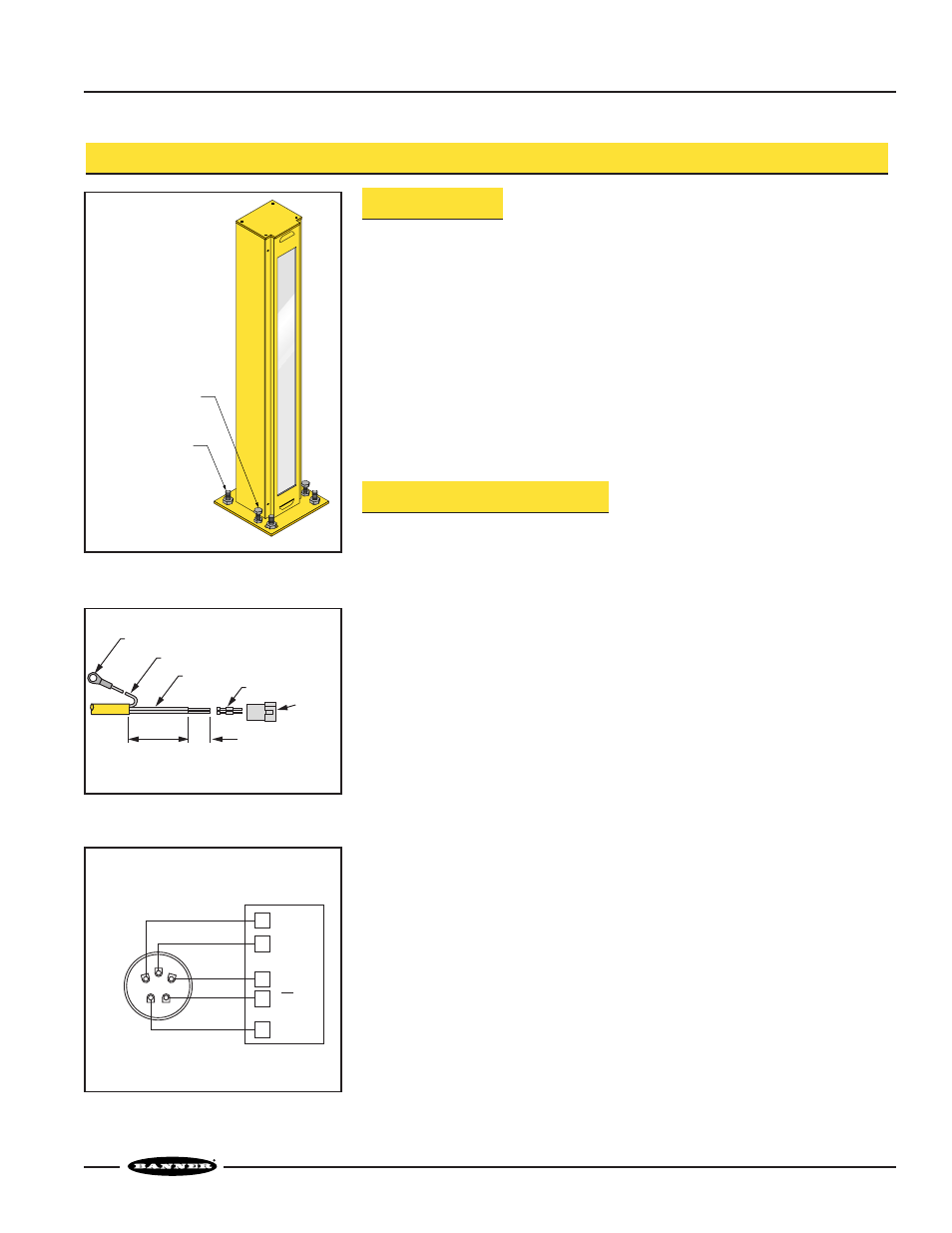 Mini-array, Heated enclosure, Installation | Assembly, Electrical connections | Banner A-GAGE MINI-ARRAY Series User Manual | Page 3 / 8